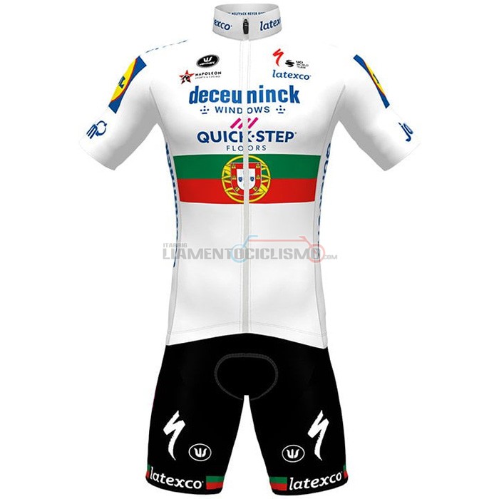 Abbigliamento Ciclismo Deceuninck Quick Step Manica Corta 2021 Bianco